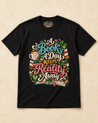 Shirt-only A Book A Day Keeps Reality Away T-shirt in Black