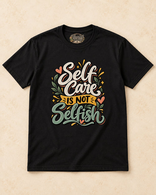 Shirt-only self care is not selfish T-shirt in Black