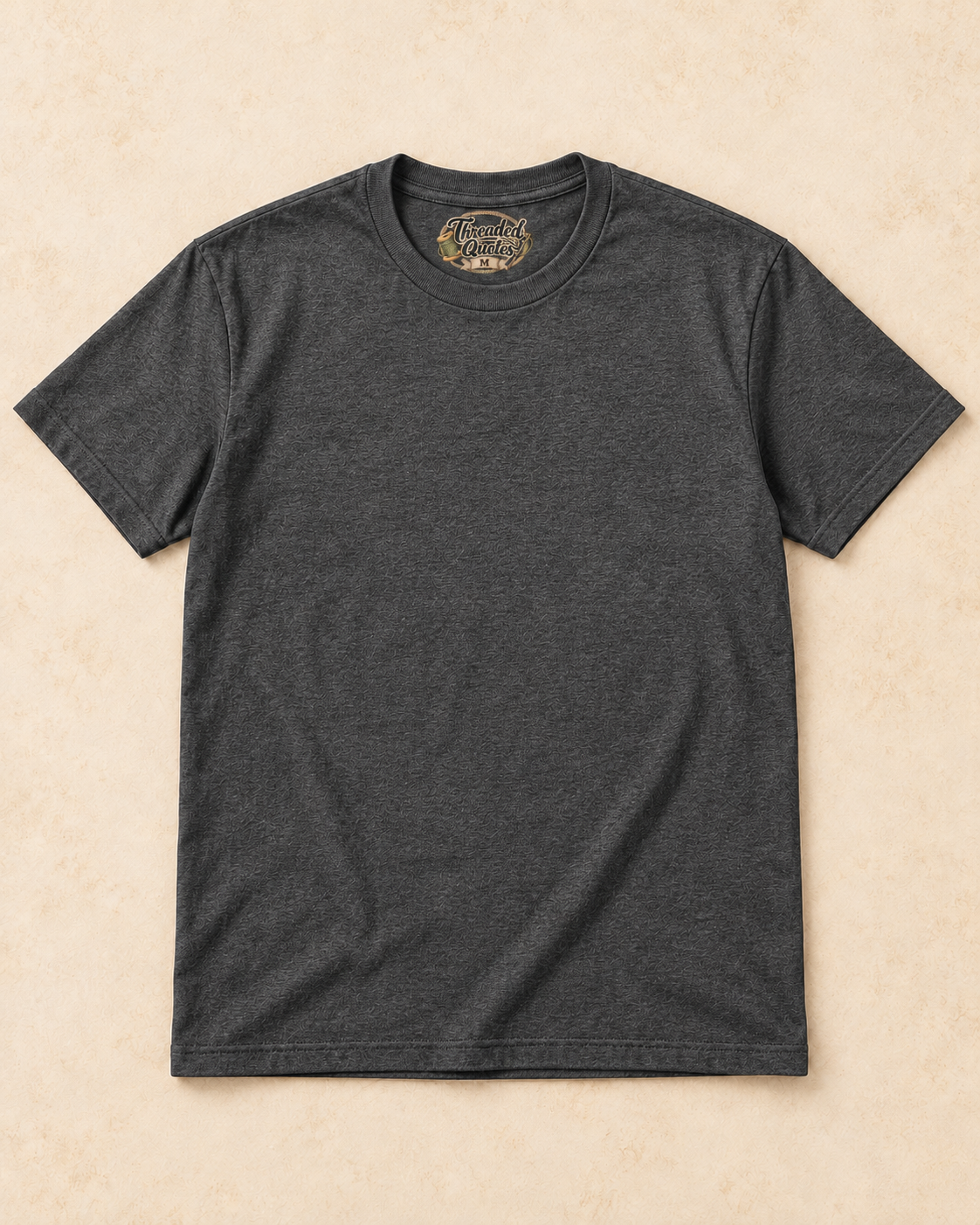 Blank Dark Heather Threaded Quotes shirt for your custom design