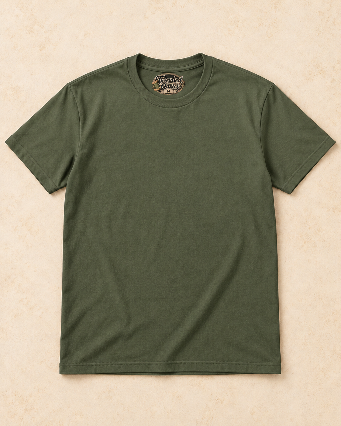 Blank Military Green Threaded Quotes shirt for your custom design