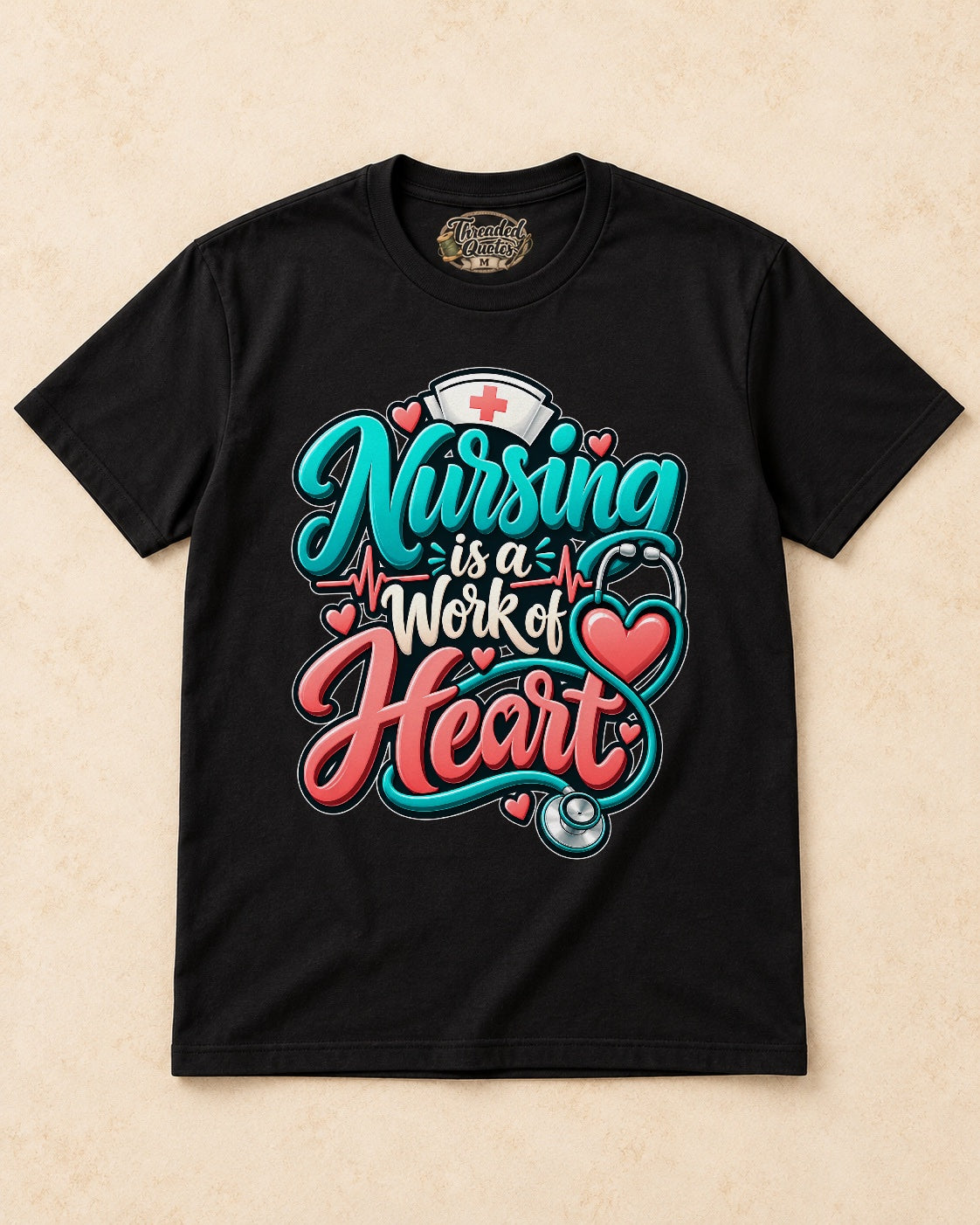 Shirt-only Nursing Is A Work Of Heart T-shirt in Black