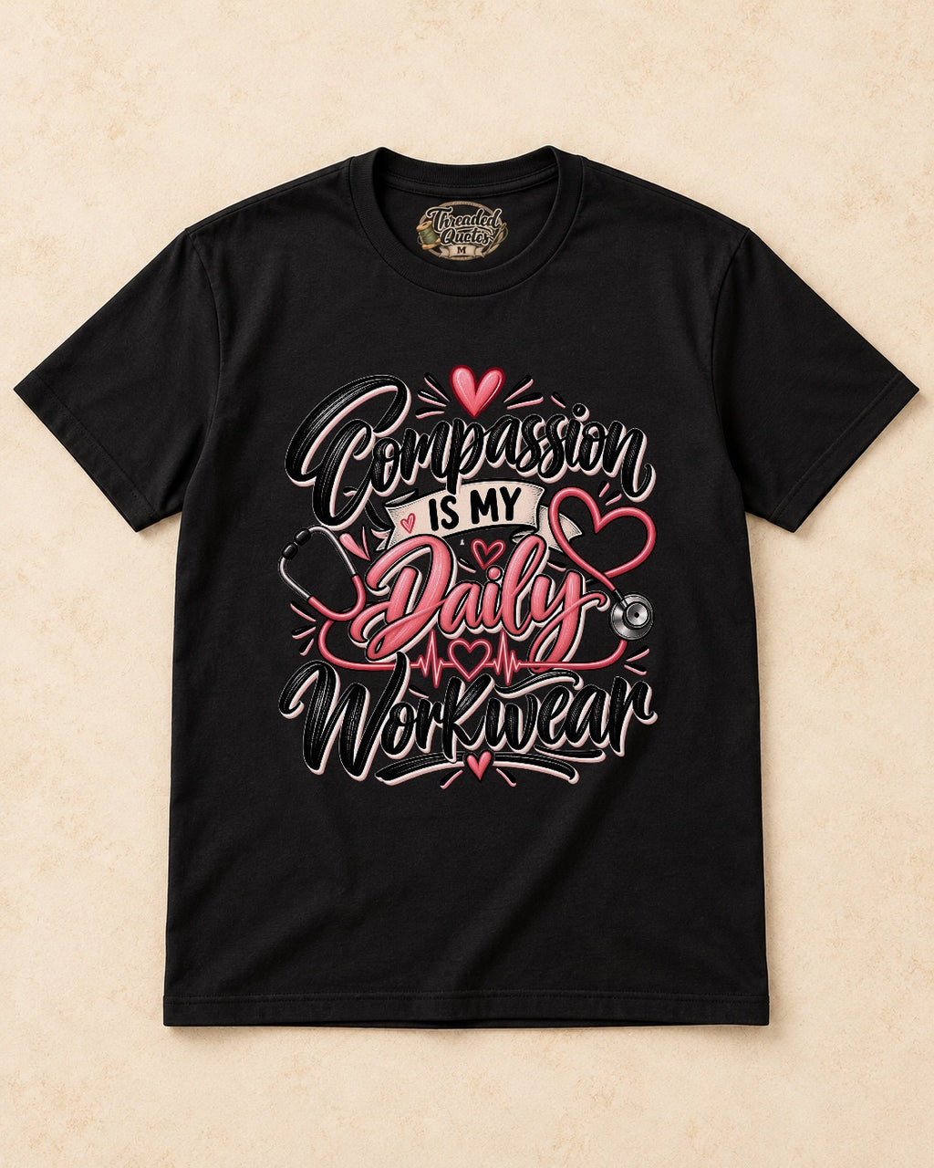 Shirt-only Compassion Is My Daily Workwear T-shirt in Black
