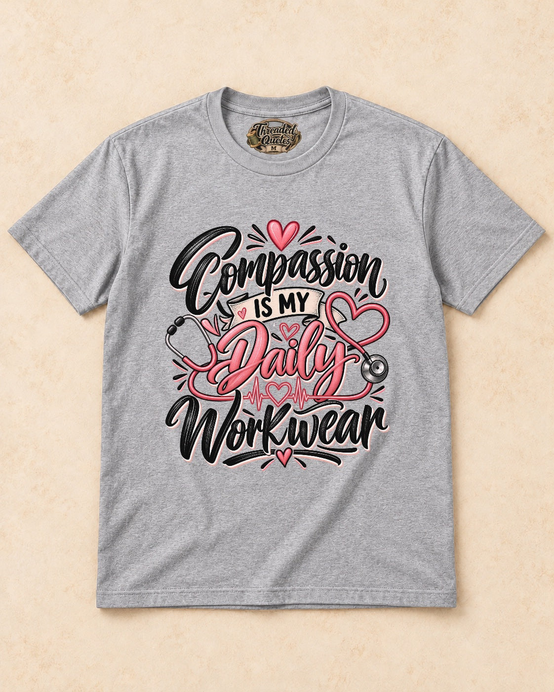Shirt-only Compassion Is My Daily Workwear T-shirt in Sport Grey