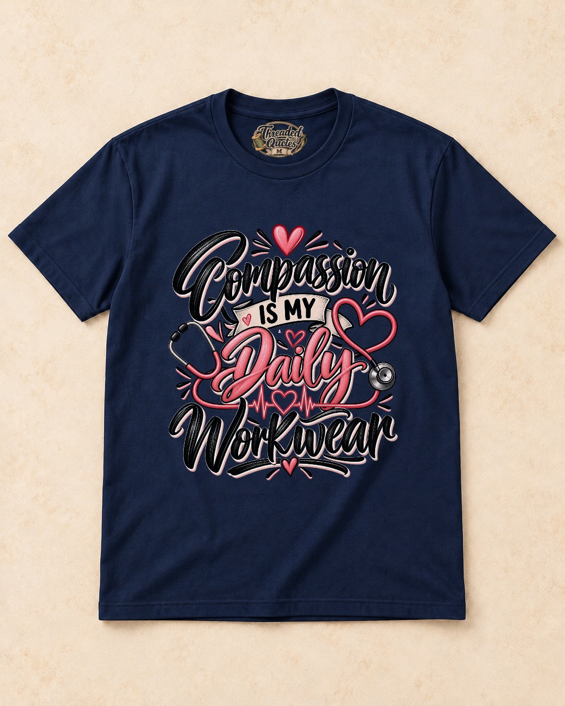 Shirt-only Compassion Is My Daily Workwear T-shirt in Navy