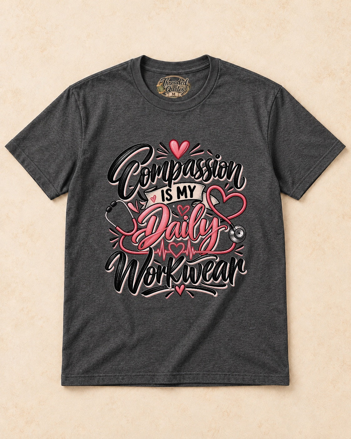 Shirt-only Compassion Is My Daily Workwear T-shirt in Dark Heather