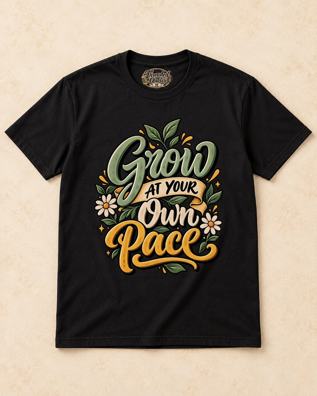 Shirt-only Grow At Your Own Pace T-shirt in Black