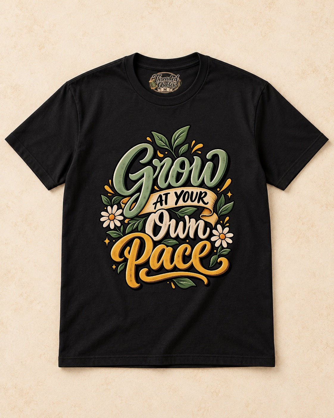 Shirt-only Grow At Your Own Pace T-shirt in Black