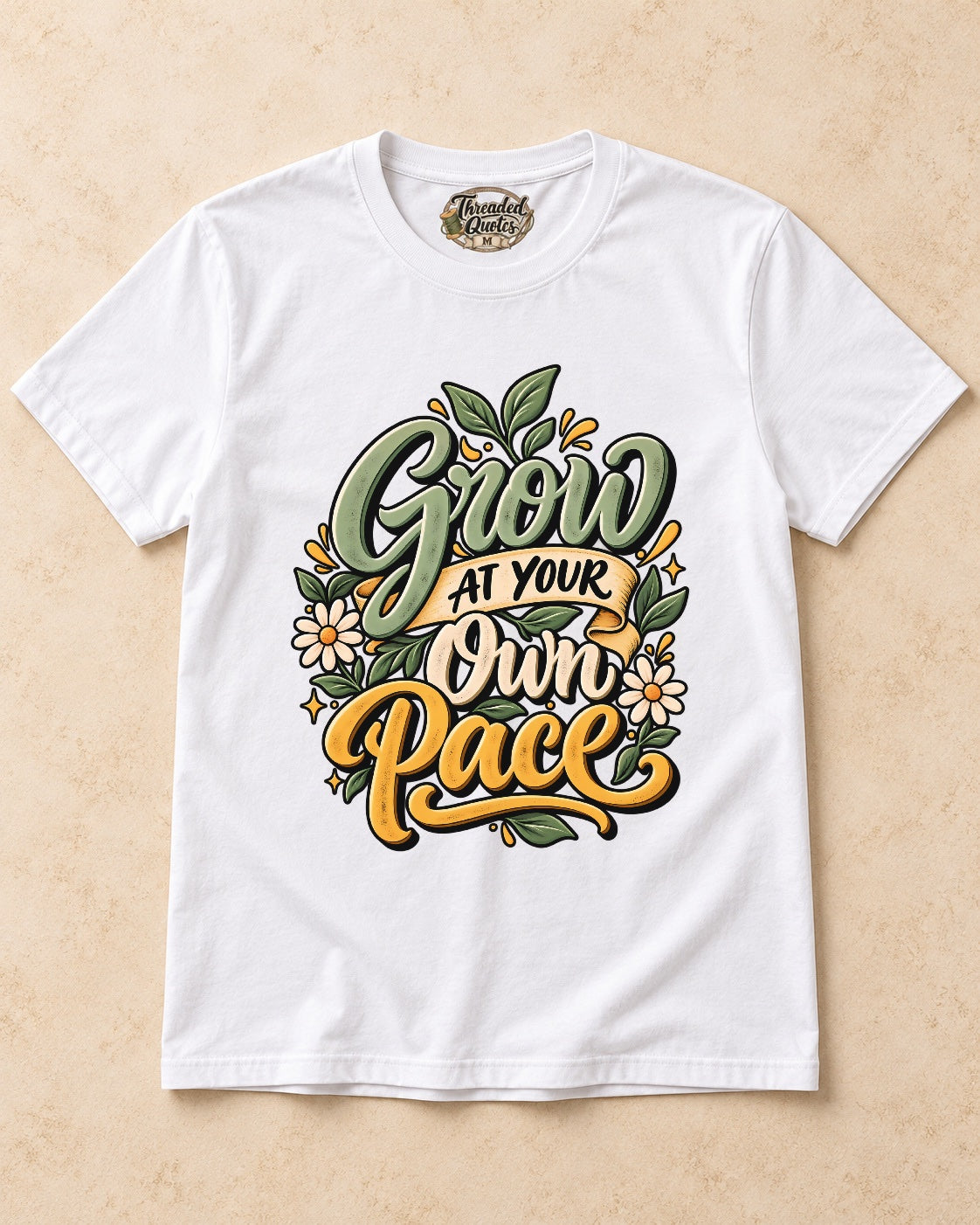 Shirt-only Grow At Your Own Pace T-shirt in White