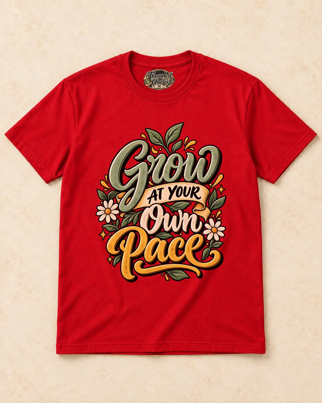 Shirt-only Grow At Your Own Pace T-shirt in Red