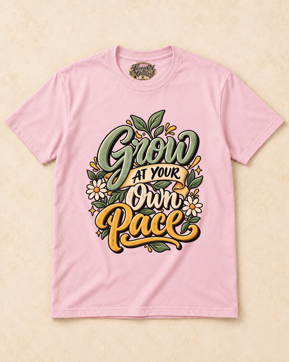 Shirt-only Grow At Your Own Pace T-shirt in Light Pink