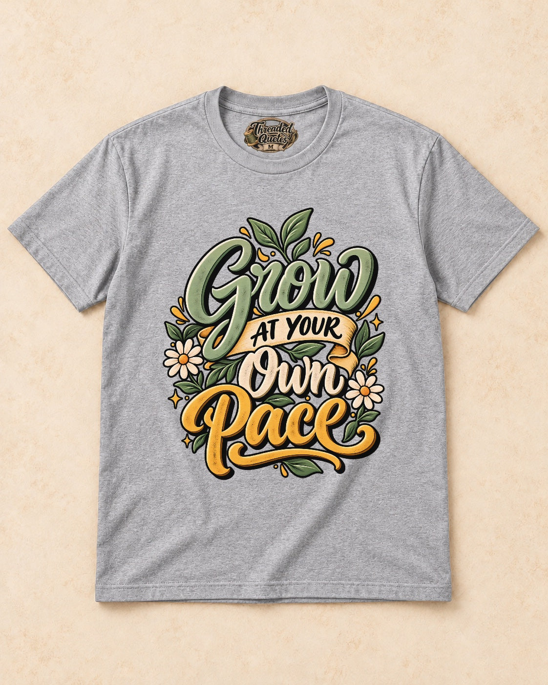 Shirt-only Grow At Your Own Pace T-shirt in Sport Grey