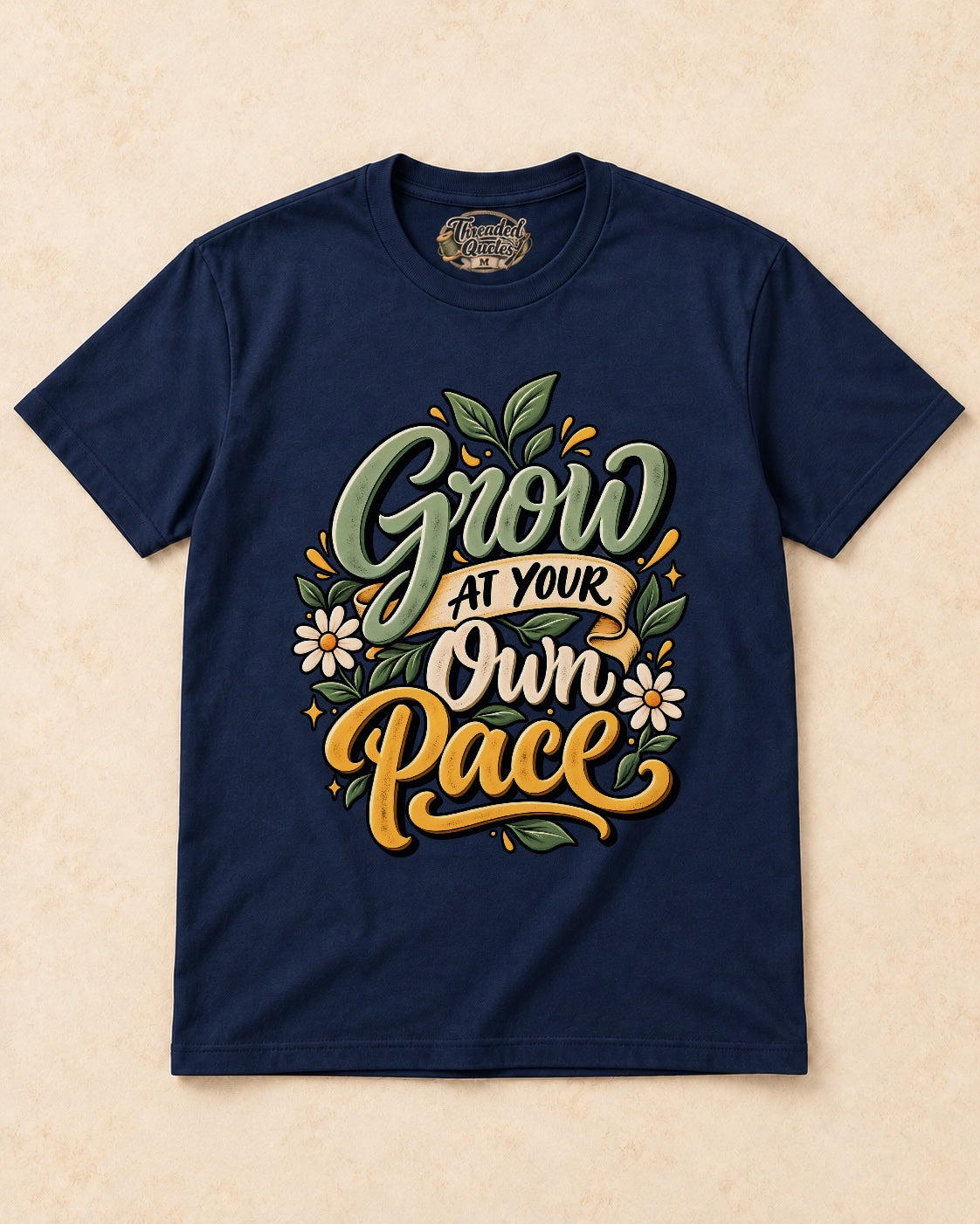 Shirt-only Grow At Your Own Pace T-shirt in Navy