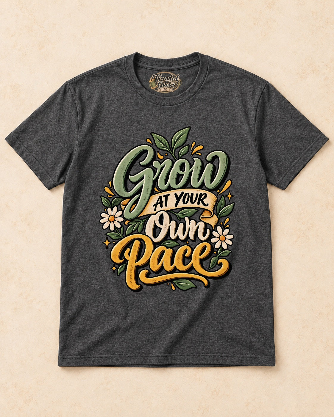 Shirt-only Grow At Your Own Pace T-shirt in Dark Heather