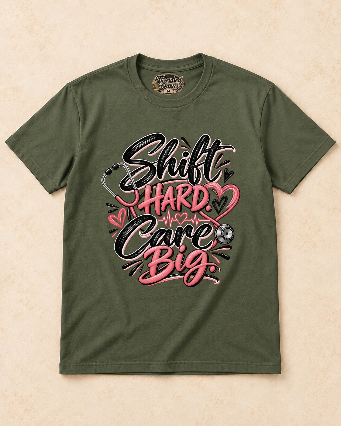 Shirt-only Shift Hard Care Big T-shirt in Military Green
