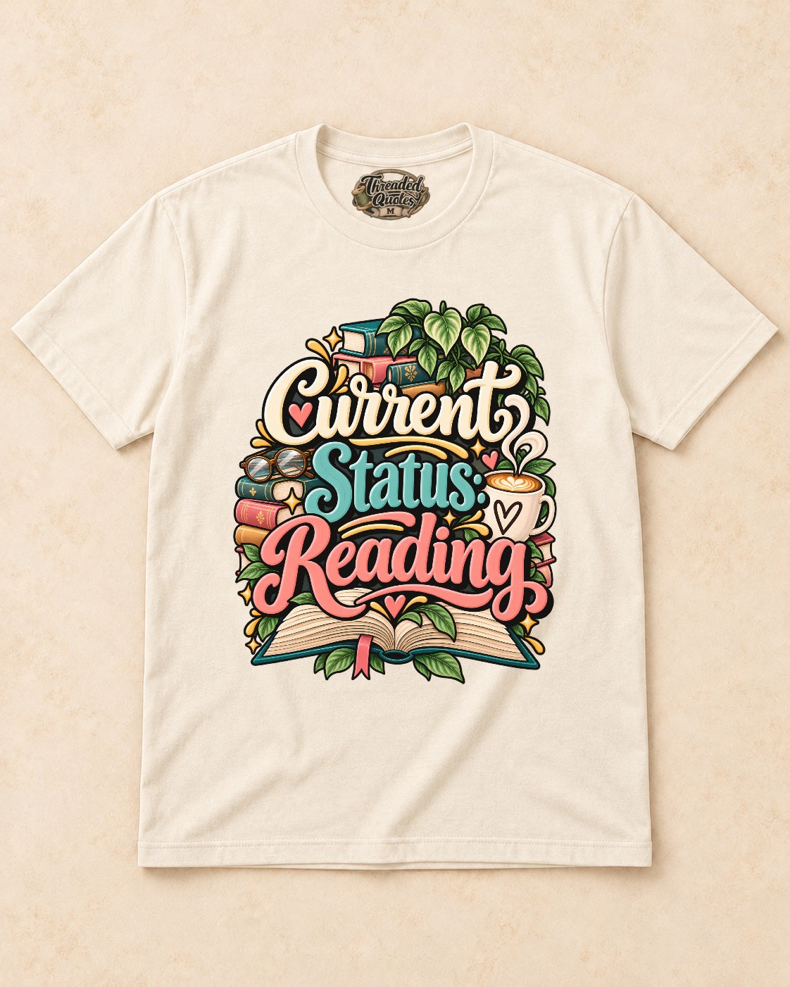 Shirt-only current status reading T-shirt in Natural