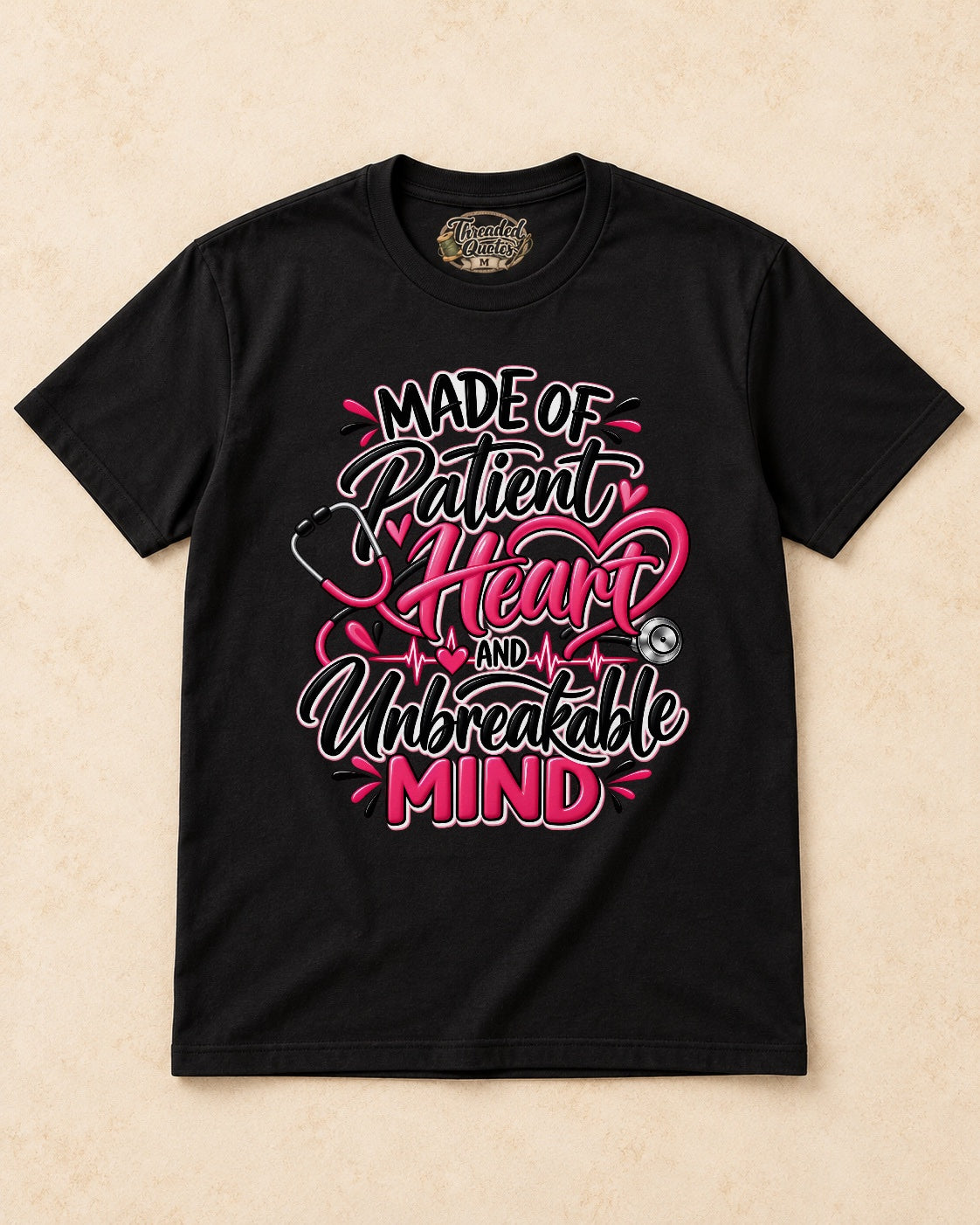 Shirt-only Made Of Patient Heart And Unbreakable Mind T-shirt in Black