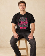 Model seated Made Of Patient Heart And Unbreakable Mind T-shirt in Black