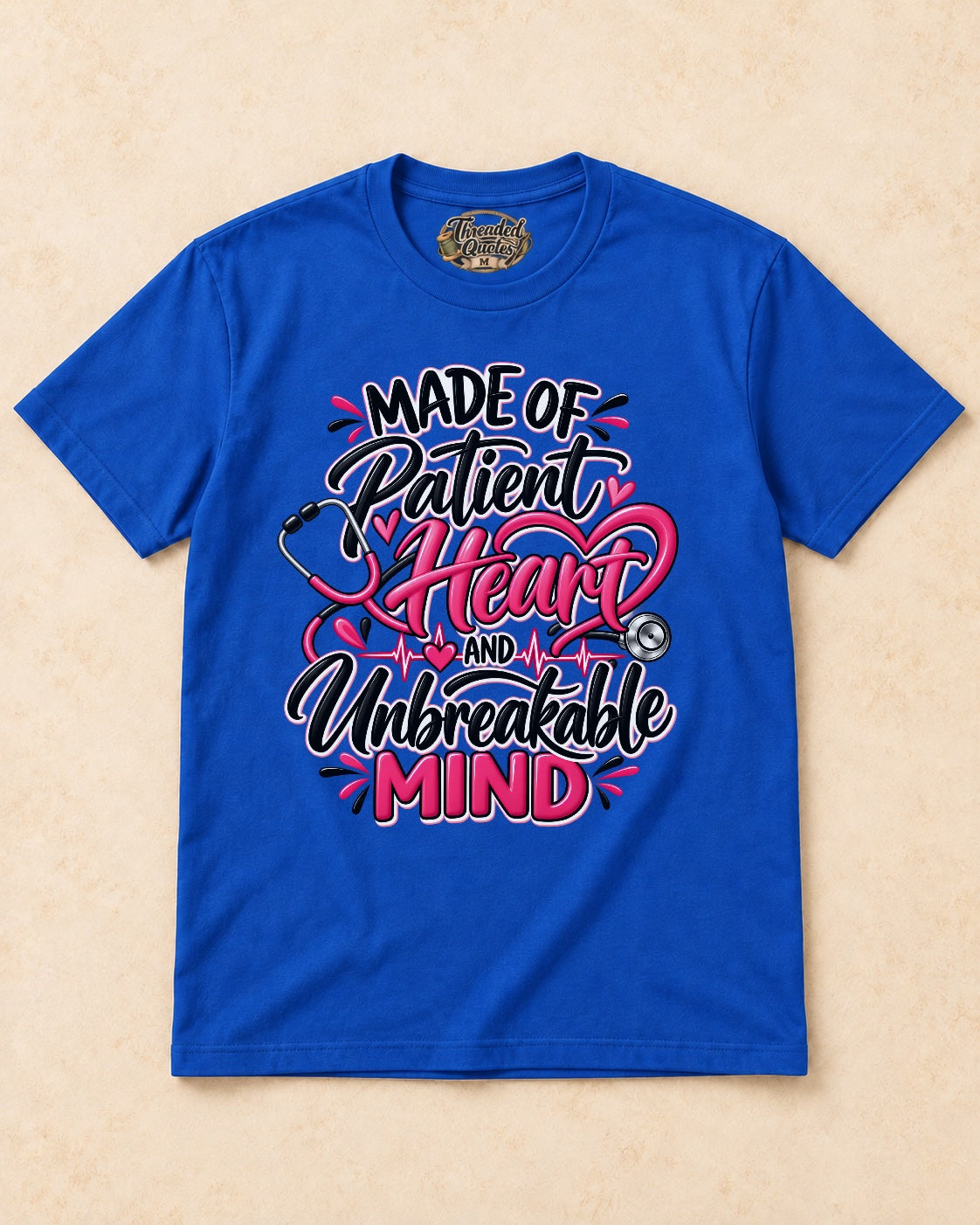 Shirt-only Made Of Patient Heart And Unbreakable Mind T-shirt in Royal Blue