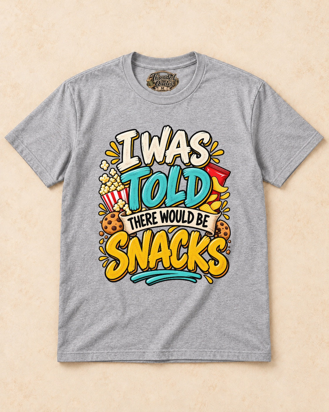 Shirt-only I Was Told There Would Be Snacks T-shirt in Sport Grey