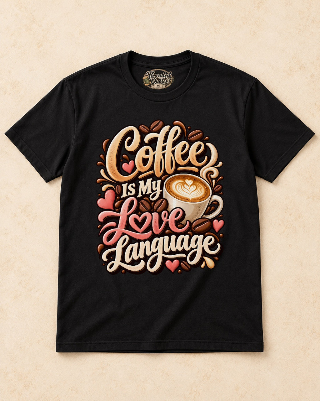 Shirt-only Coffee Is My Love Language T-shirt in Black
