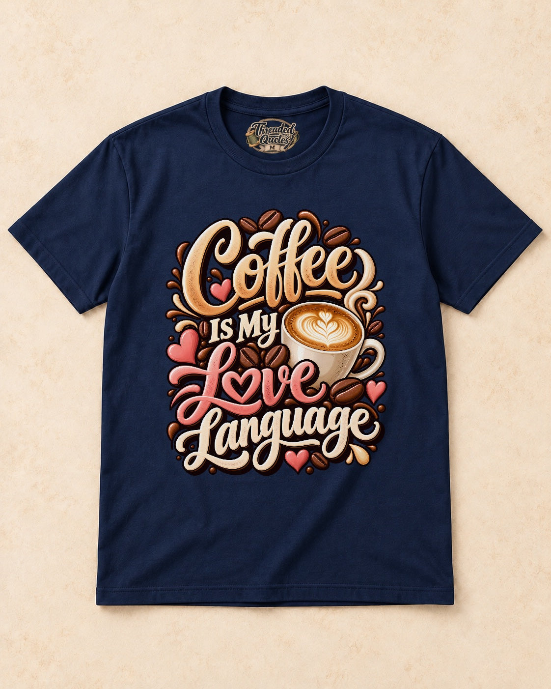 Shirt-only Coffee Is My Love Language T-shirt in Navy