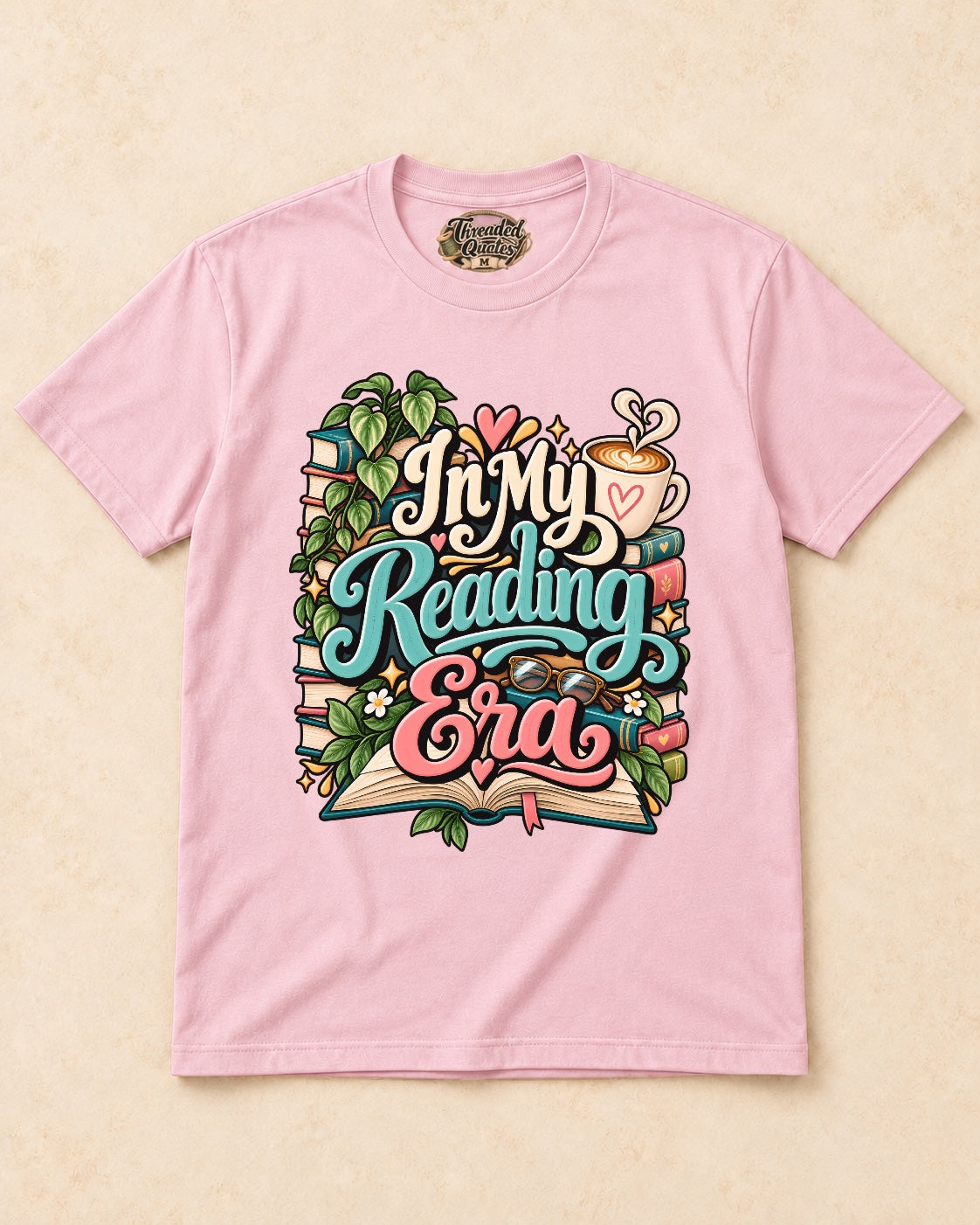 Shirt-only In My Reading Era T-shirt in Light Pink