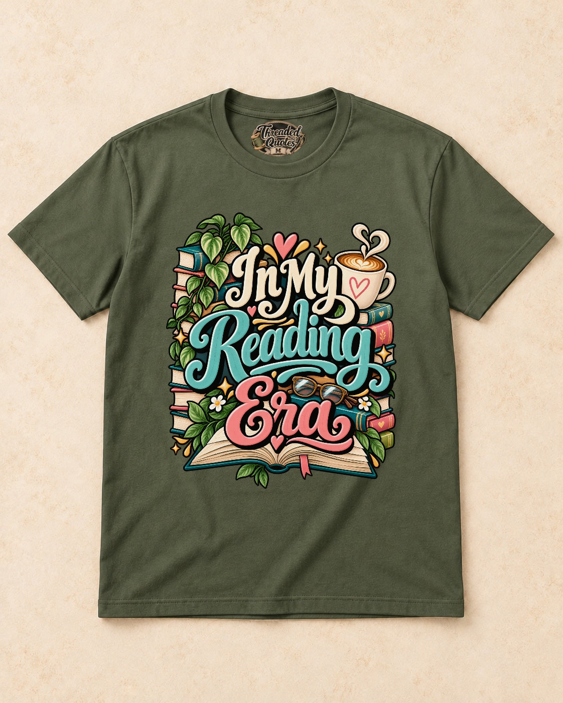 Shirt-only In My Reading Era T-shirt in Military Green