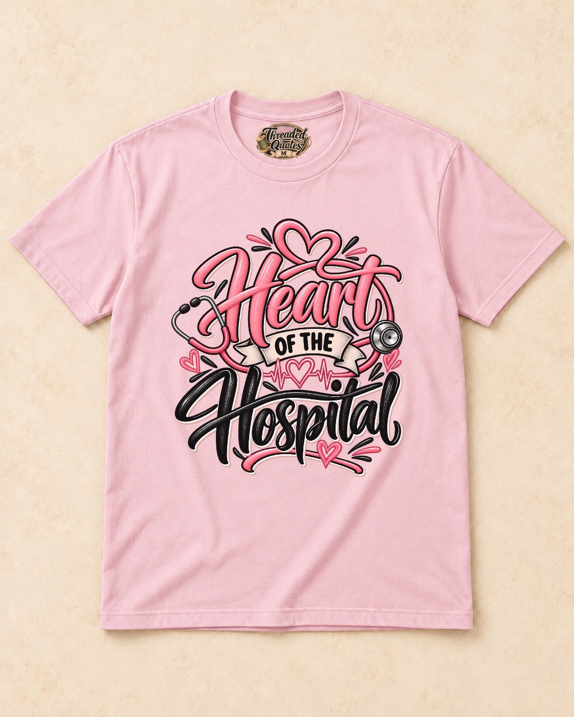 Shirt-only Heart Of The Hospital T-shirt in Light Pink