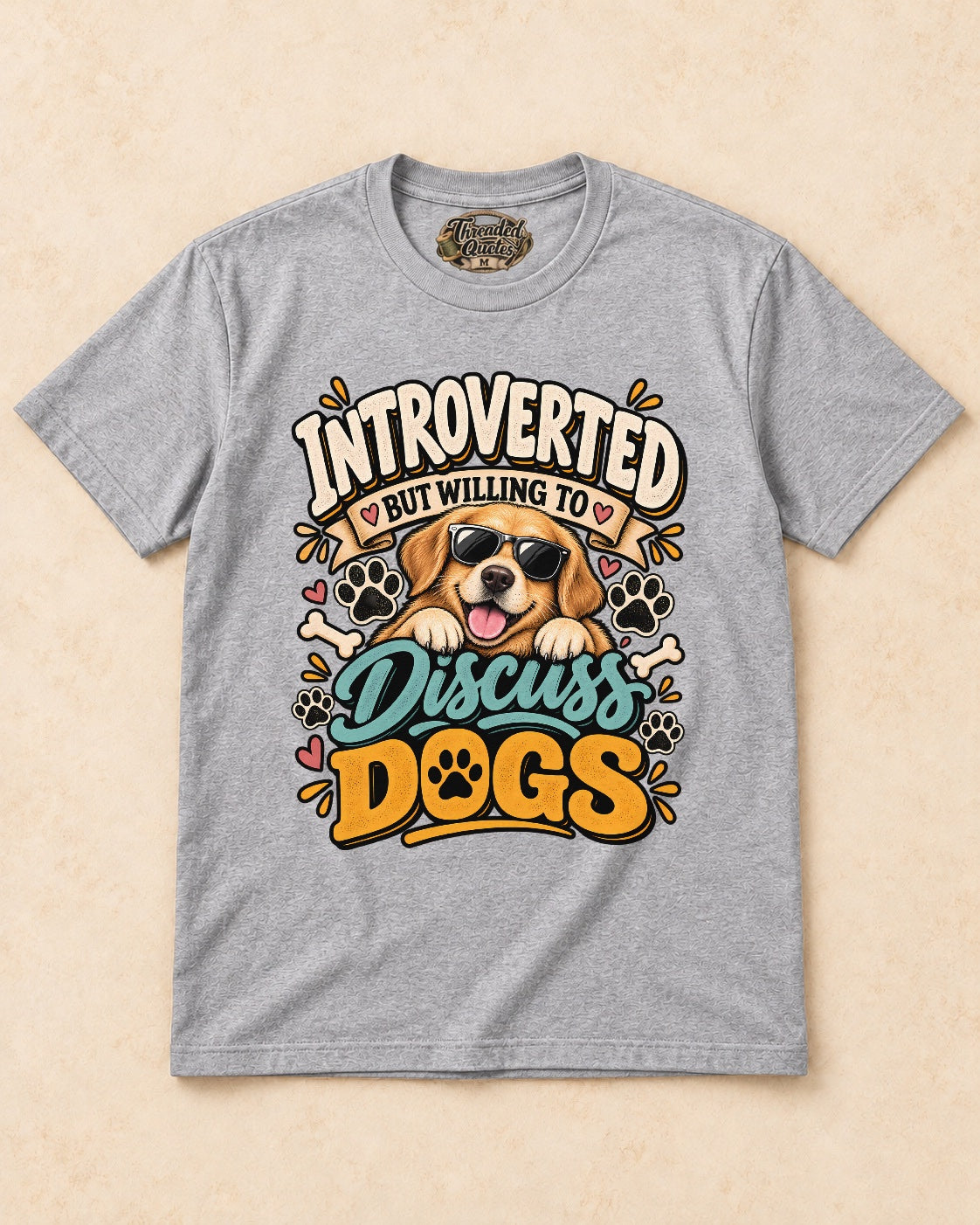 Shirt-only Introverted But Willing To Discuss Dogs T-shirt in Sport Grey