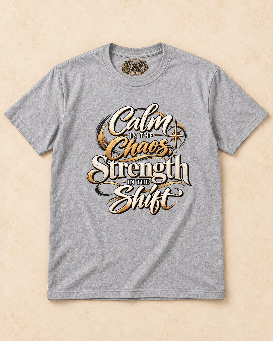 Shirt-only Calm In The Chaos Srength In The Shift T-shirt in Sport Grey