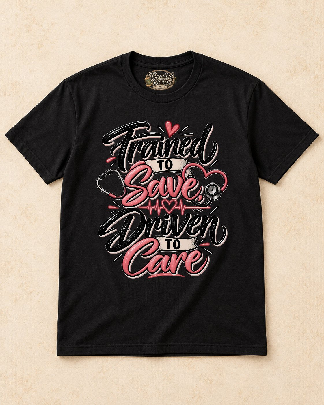 Shirt-only Trained To Save Driven To Care T-shirt in Black