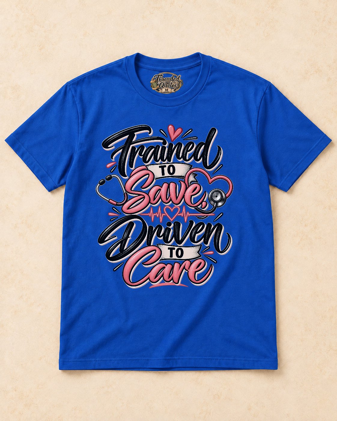 Shirt-only Trained To Save Driven To Care T-shirt in Royal Blue