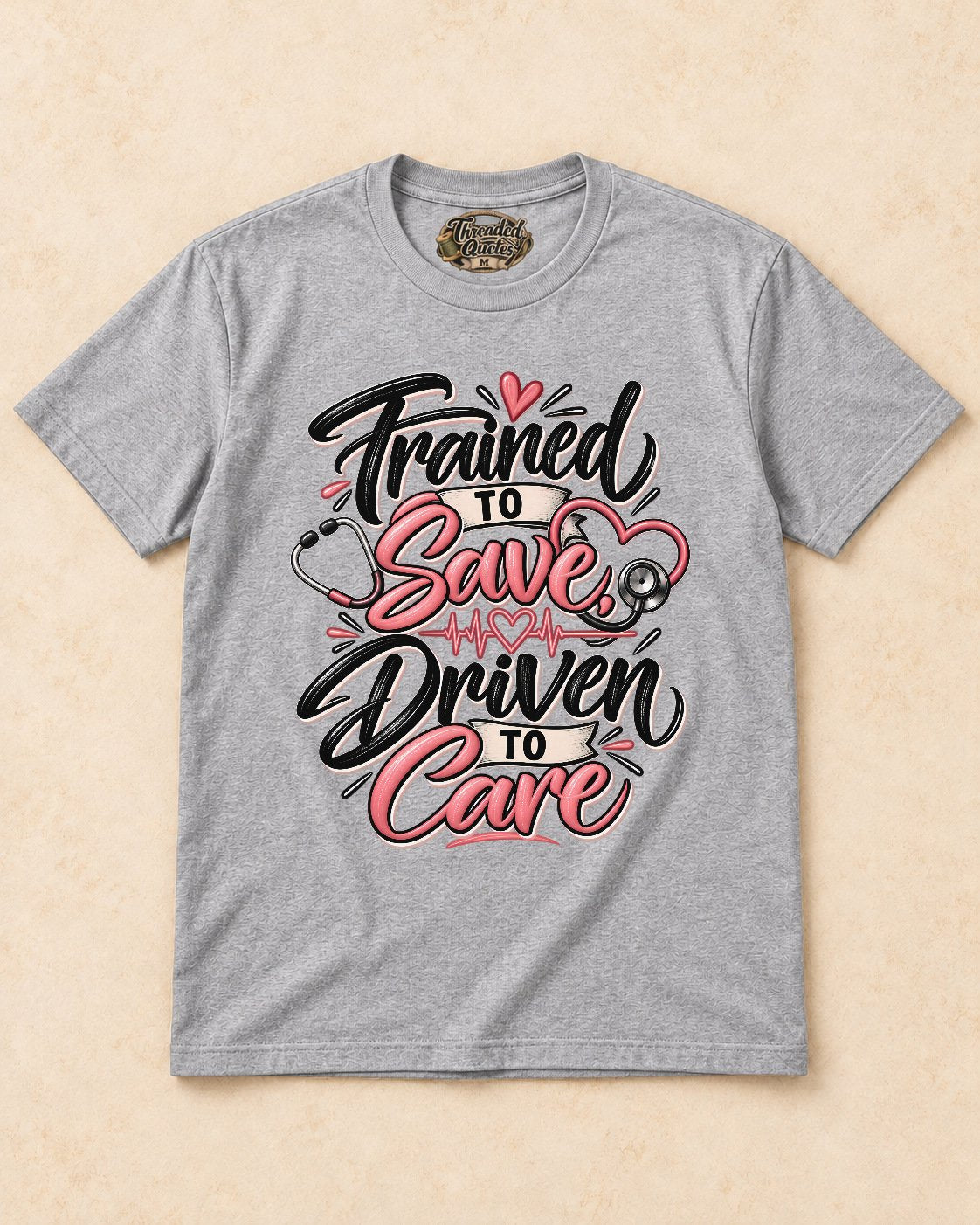 Shirt-only Trained To Save Driven To Care T-shirt in Sport Grey