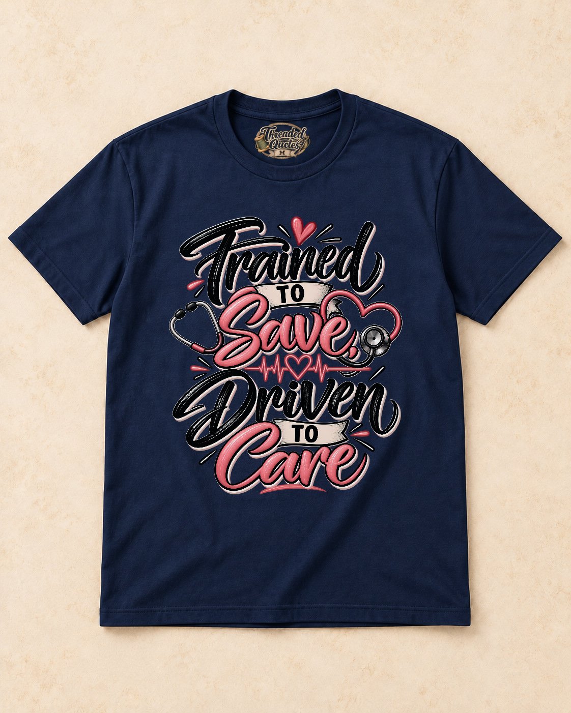 Shirt-only Trained To Save Driven To Care T-shirt in Navy