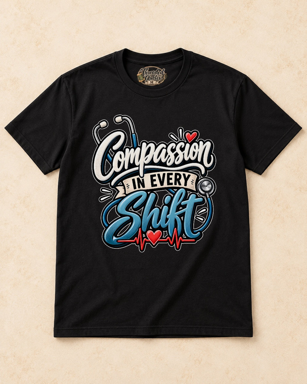 Shirt-only Compassion In Every Shift T-shirt in Black