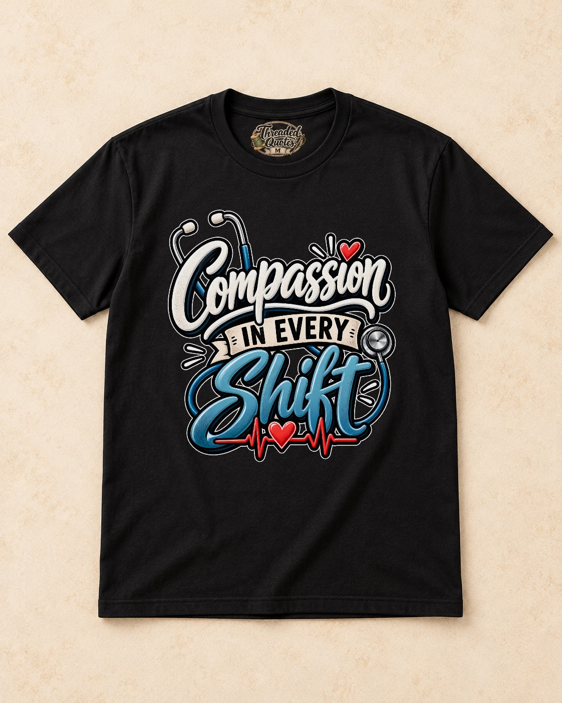 Shirt-only Compassion In Every Shift T-shirt in Black