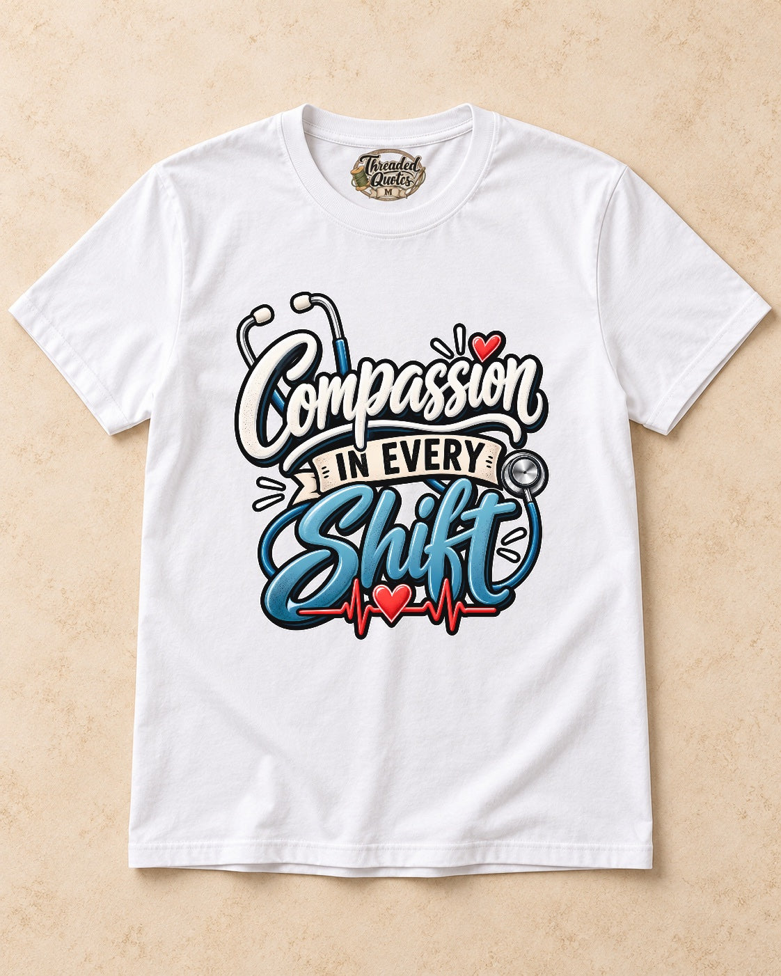 Shirt-only Compassion In Every Shift T-shirt in White