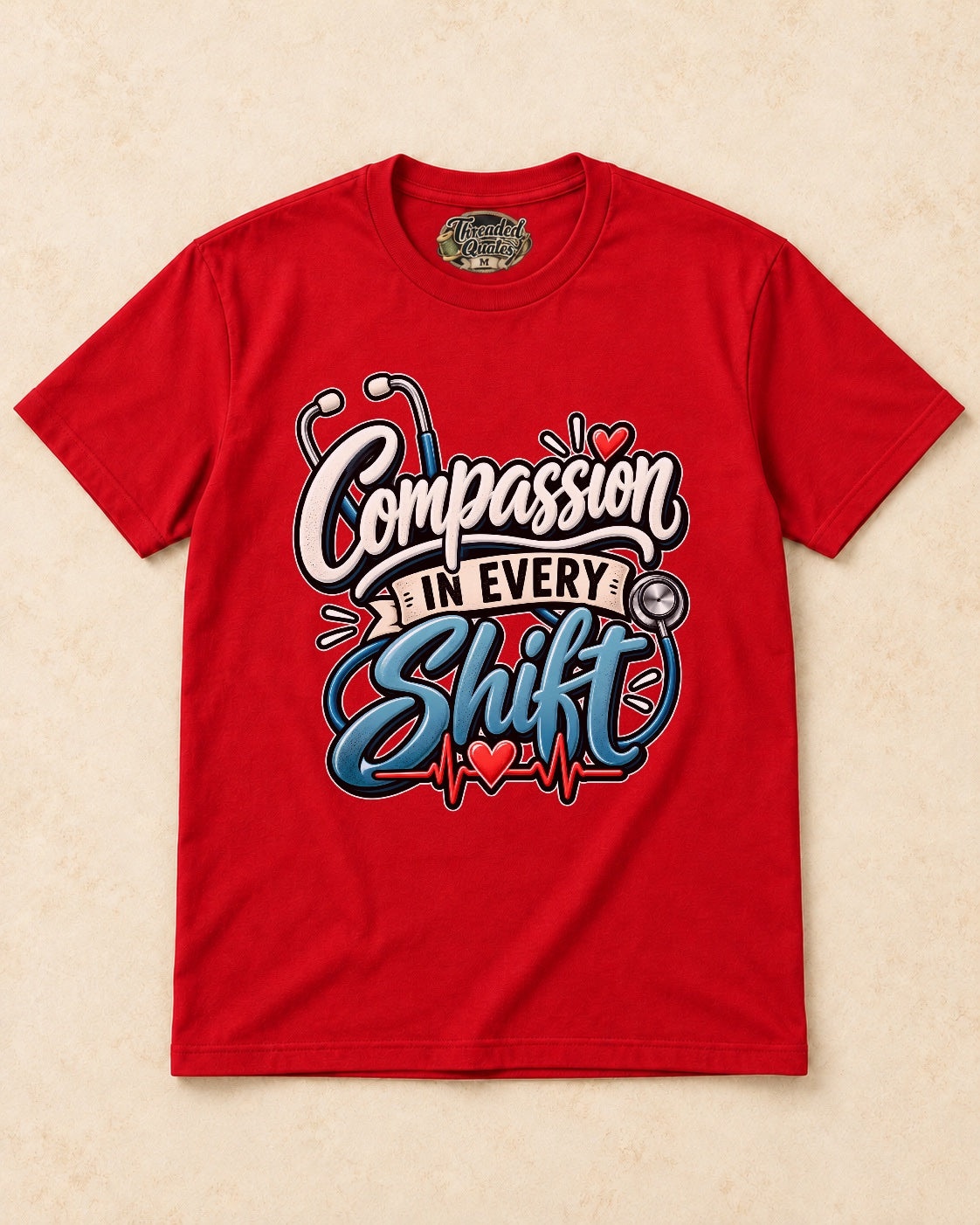 Shirt-only Compassion In Every Shift T-shirt in Red