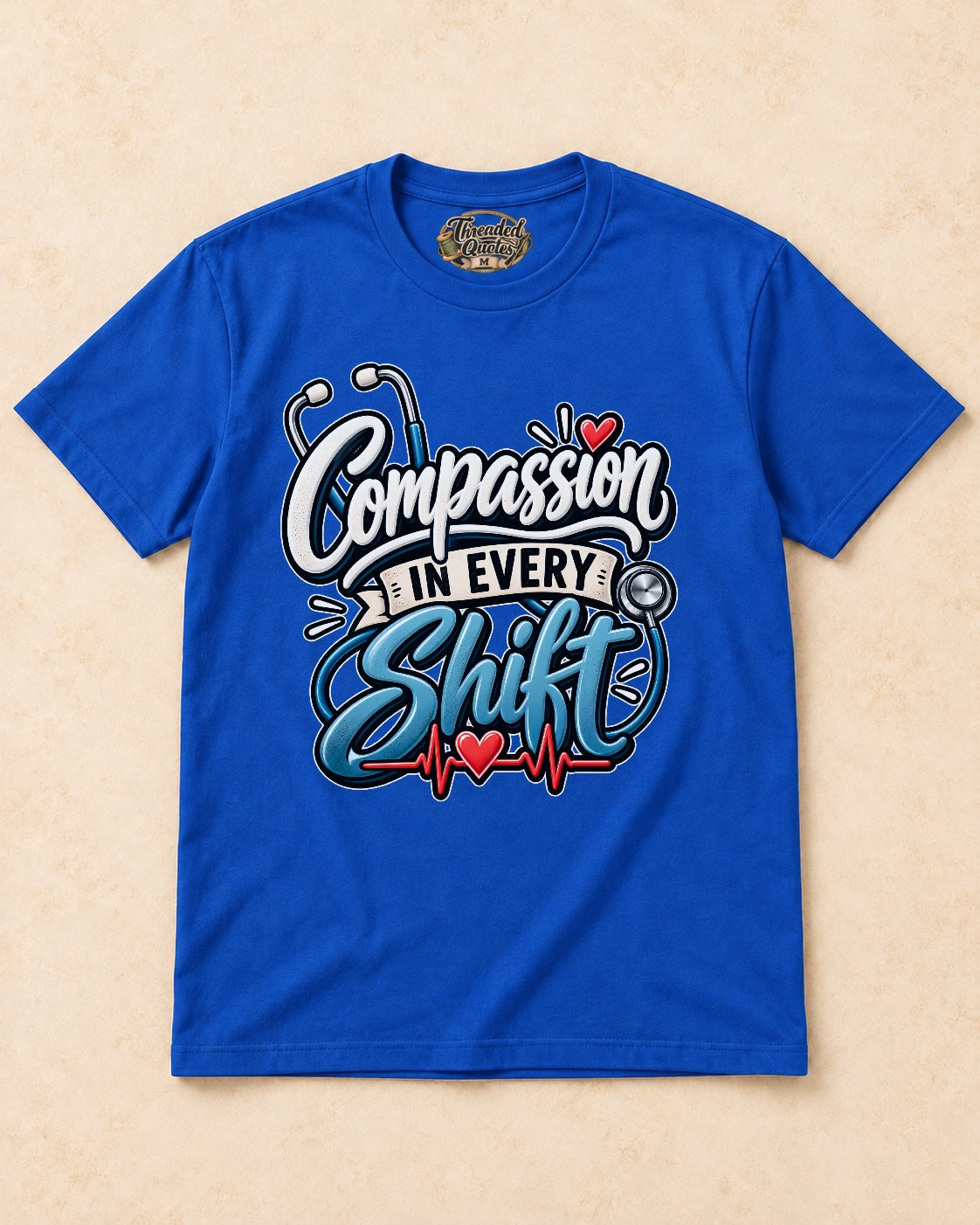 Shirt-only Compassion In Every Shift T-shirt in Royal Blue