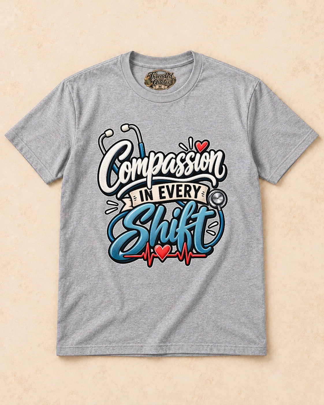 Shirt-only Compassion In Every Shift T-shirt in Sport Grey