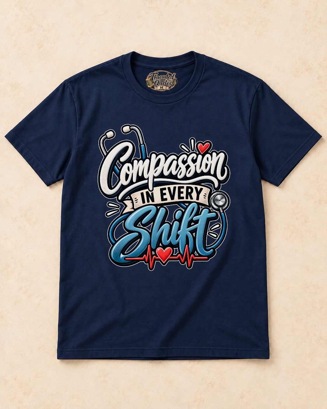 Shirt-only Compassion In Every Shift T-shirt in Navy