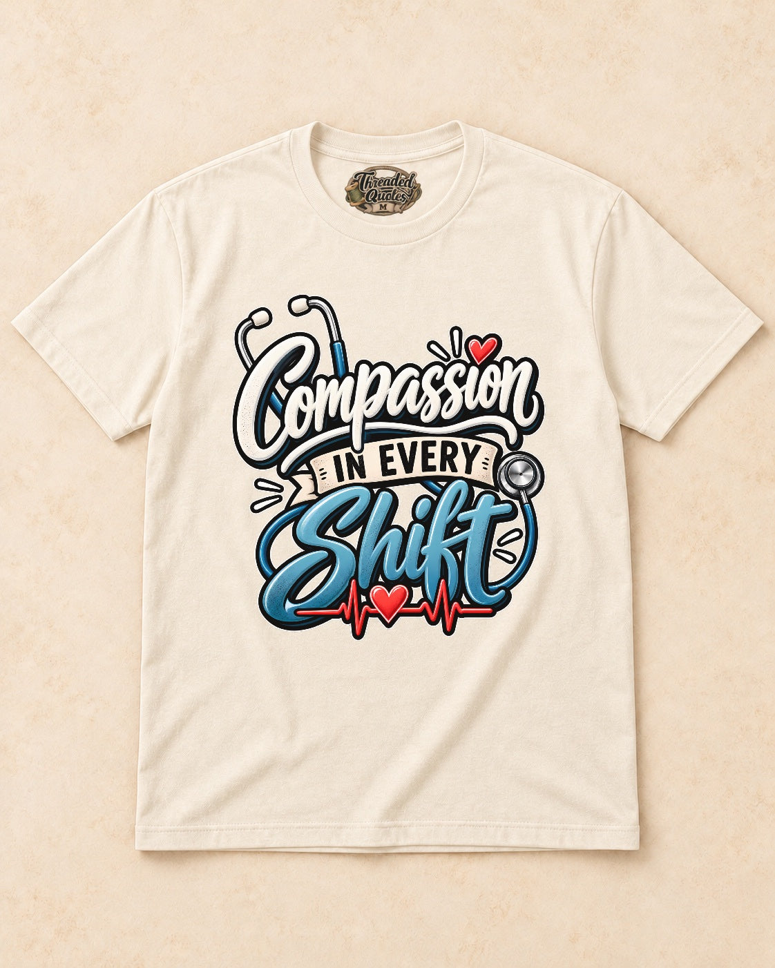 Shirt-only Compassion In Every Shift T-shirt in Natural