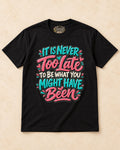 Shirt-only 0001 Colorful Hand Painted Quote Typography png T-shirt in Black