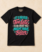 Shirt-only 0001 Colorful Hand Painted Quote Typography png T-shirt in Black