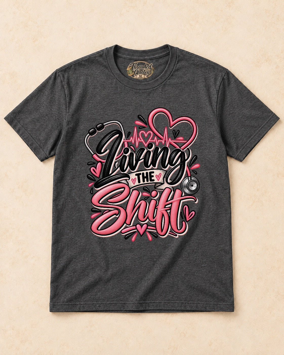 Shirt-only Living The Shift T-shirt in Dark Heather