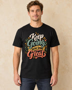 Model standing Keep Going You’re Doing Great T-shirt in Black