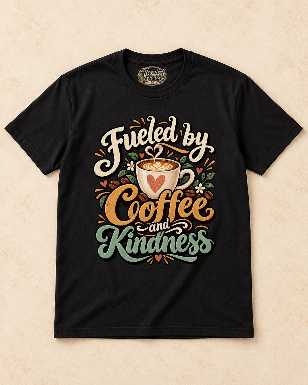 Shirt-only Fueled By Coffee And Kindness T-shirt in Black