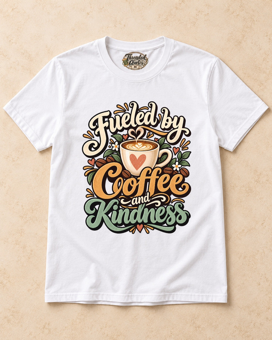 Shirt-only Fueled By Coffee And Kindness T-shirt in White