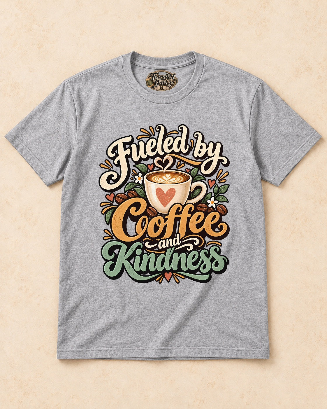 Shirt-only Fueled By Coffee And Kindness T-shirt in Sport Grey