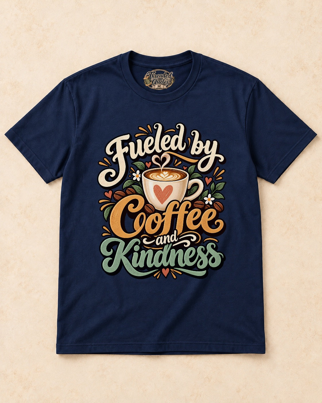 Shirt-only Fueled By Coffee And Kindness T-shirt in Navy